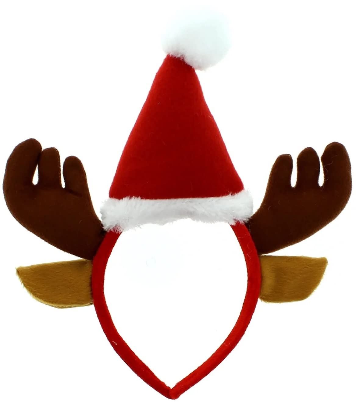 Deer Horns Antlers Santa Hat & Rudolph Red Nose Reindeer Valentines