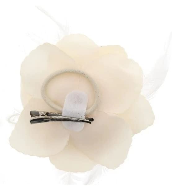 Rose Flower Hair Clip Hairband Floral Corsage Fascinator Hair Band Aligator Beak Grip for Women & Girls Wedding Prom Party Special Occasion