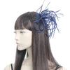 Looped Fabric & Feather Comb Fascinator Hair Comb Slide Fascinators Royal Ascot Wedding Hat Attached To Clear Comb For Girls, Women, Ladies