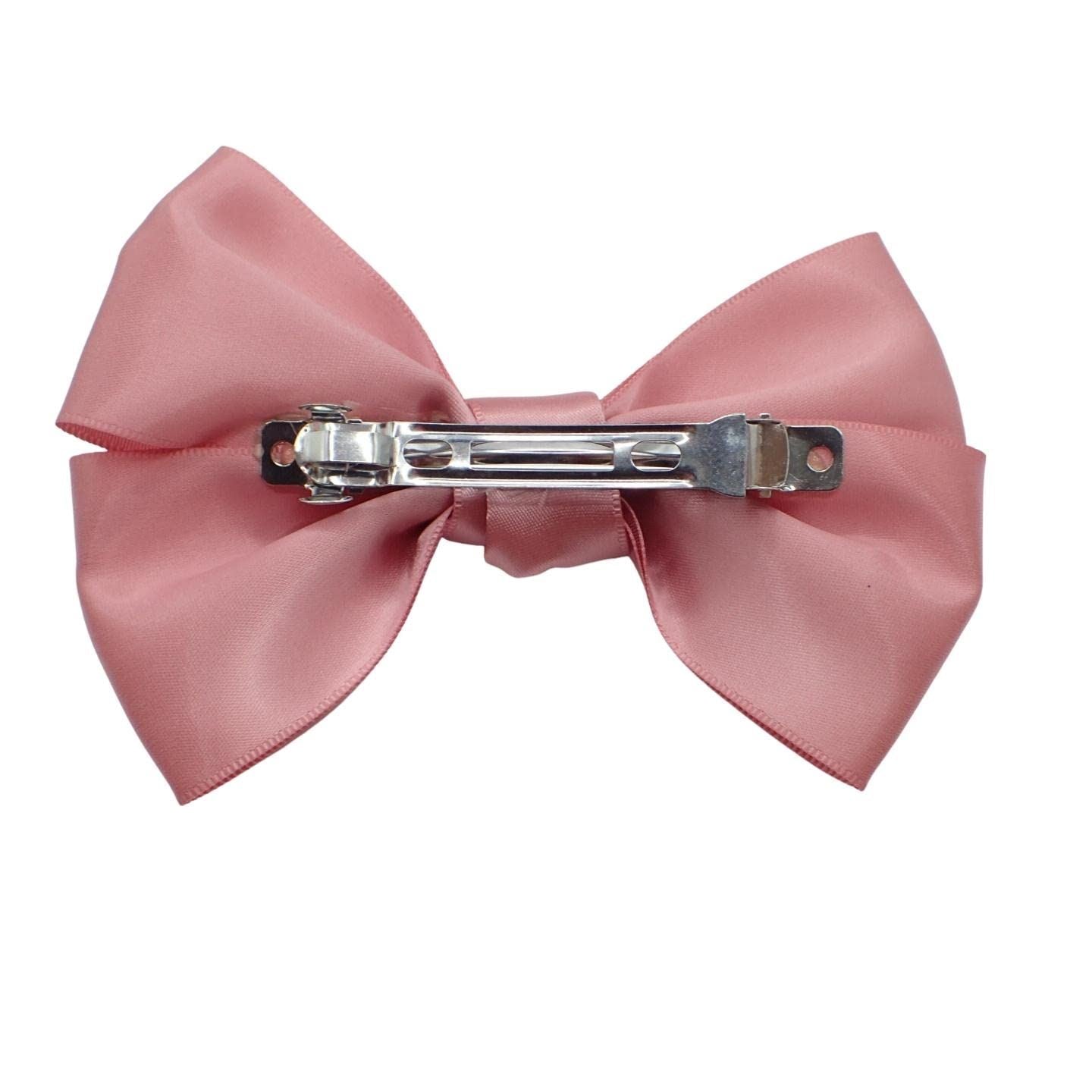 Satin Hair Bow Clip Barrette Cute Hair Styling Ribbon Bow Accessory on a Barrette Clip Bows for Girls, Kids, Women, Ladies for Wedding, Festival, Holiday