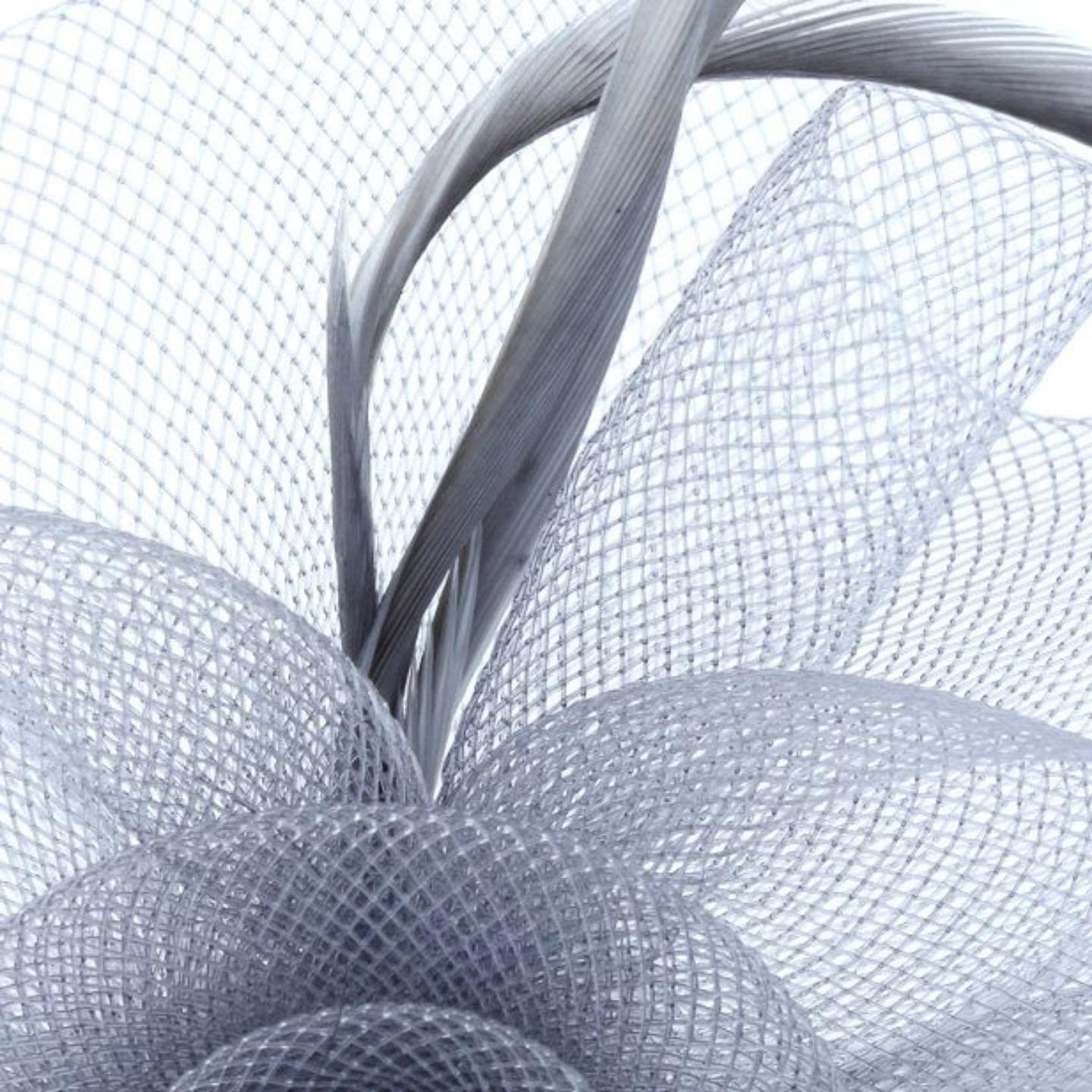 Flower Fascinator Fascinators Looped Net & Feather Fascinator Headband Weddings Royal Ascot Attached To Aliceband For Women, Ladies, Girls