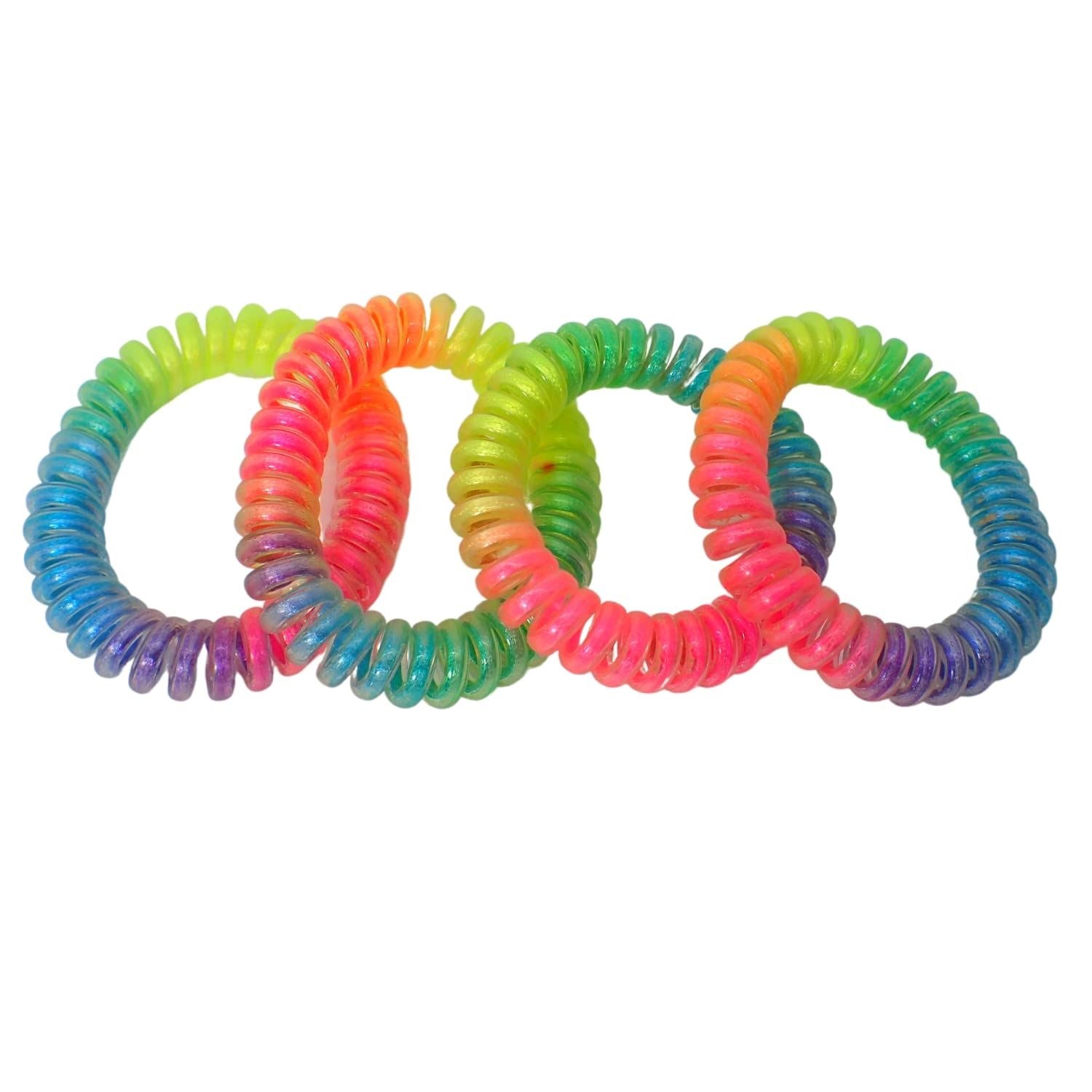 4pc Spiral Hair Ties, Hair Bobbles For Women, Hair Accessories, hair bands, 5cm Hair Elastic Cord Accessories , Hair Bobbles For Girls, Hair Set