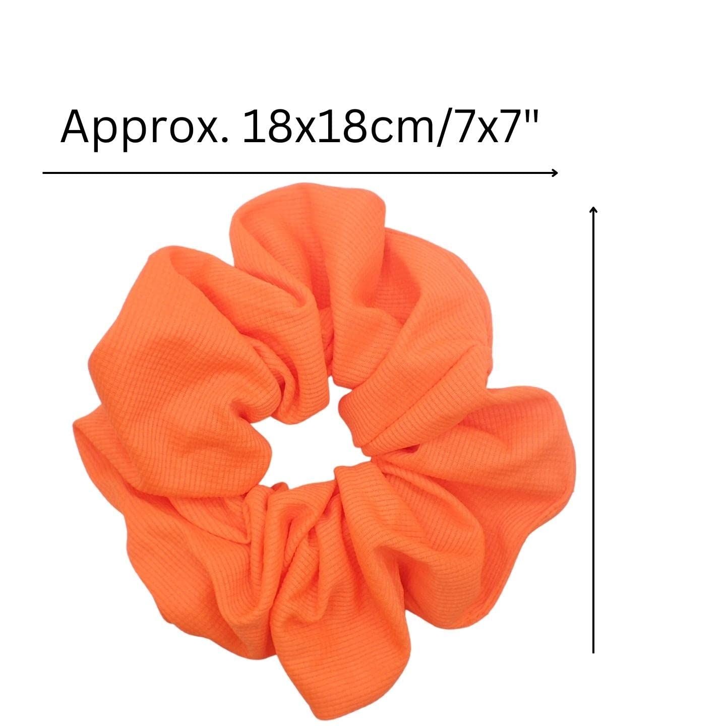 Large Bright Neon Waffle Fabric Scrunchie for 80s Costume or Neon Raves, Club Scrunchie, Bright Neon Scrunchies for Girls & Women