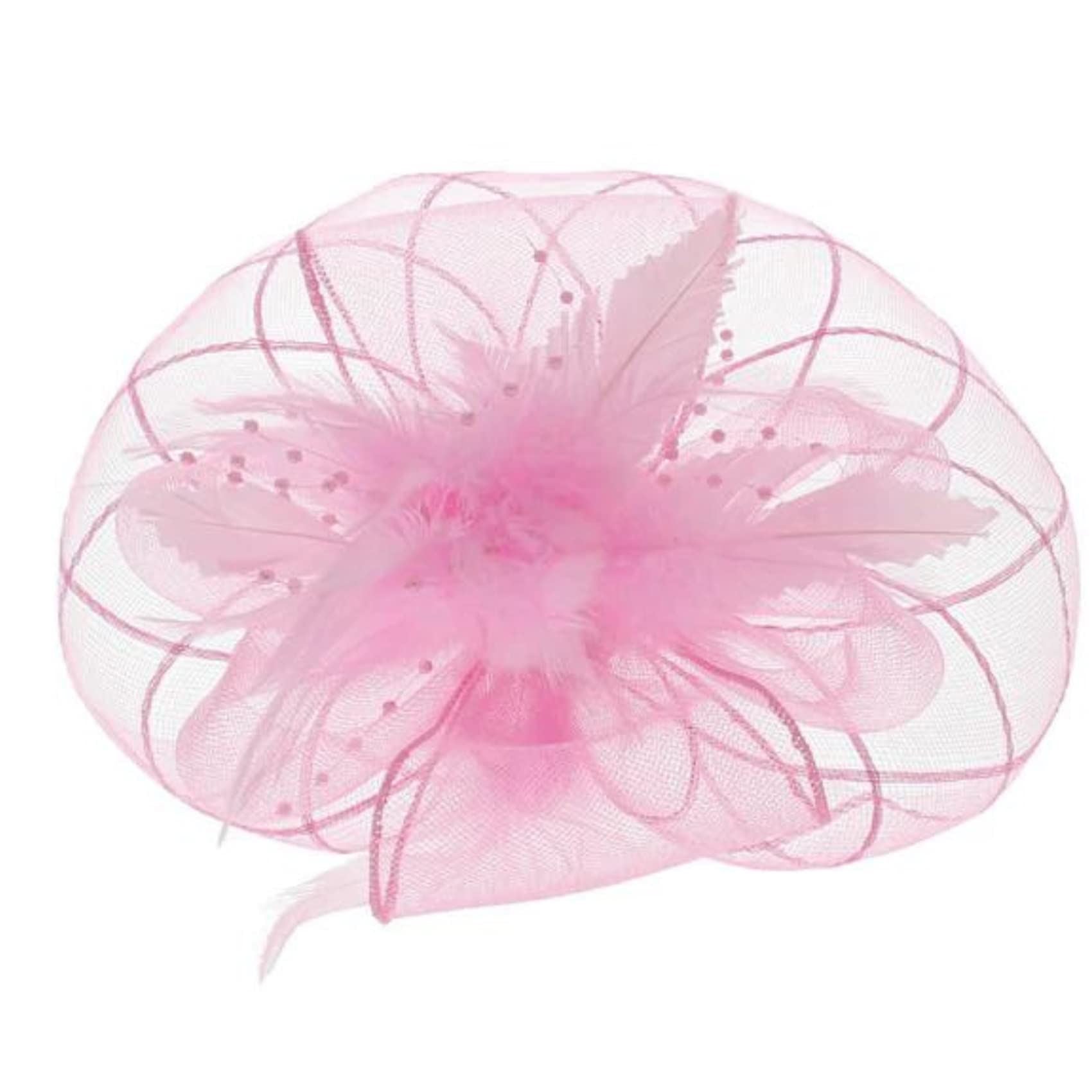 Fascinator on Concord Beak Clip or Aliceband Looped Net & Feather & Beads Fascinator Headband Hair Band Fascinators Hats Wedding Hats Royal Ascot Hats On Aliceband