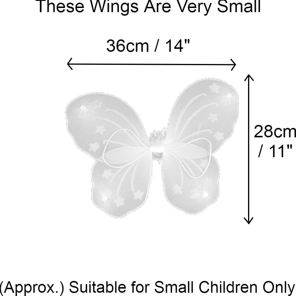 Angel Wings Fairy Butterfly Pixie Tinkerbell Fancy Dress Outfit Girls Dressing Up Costume Baby Toddler Kids Childs Small Tiny Mini Toy Fairywings Set Glitter