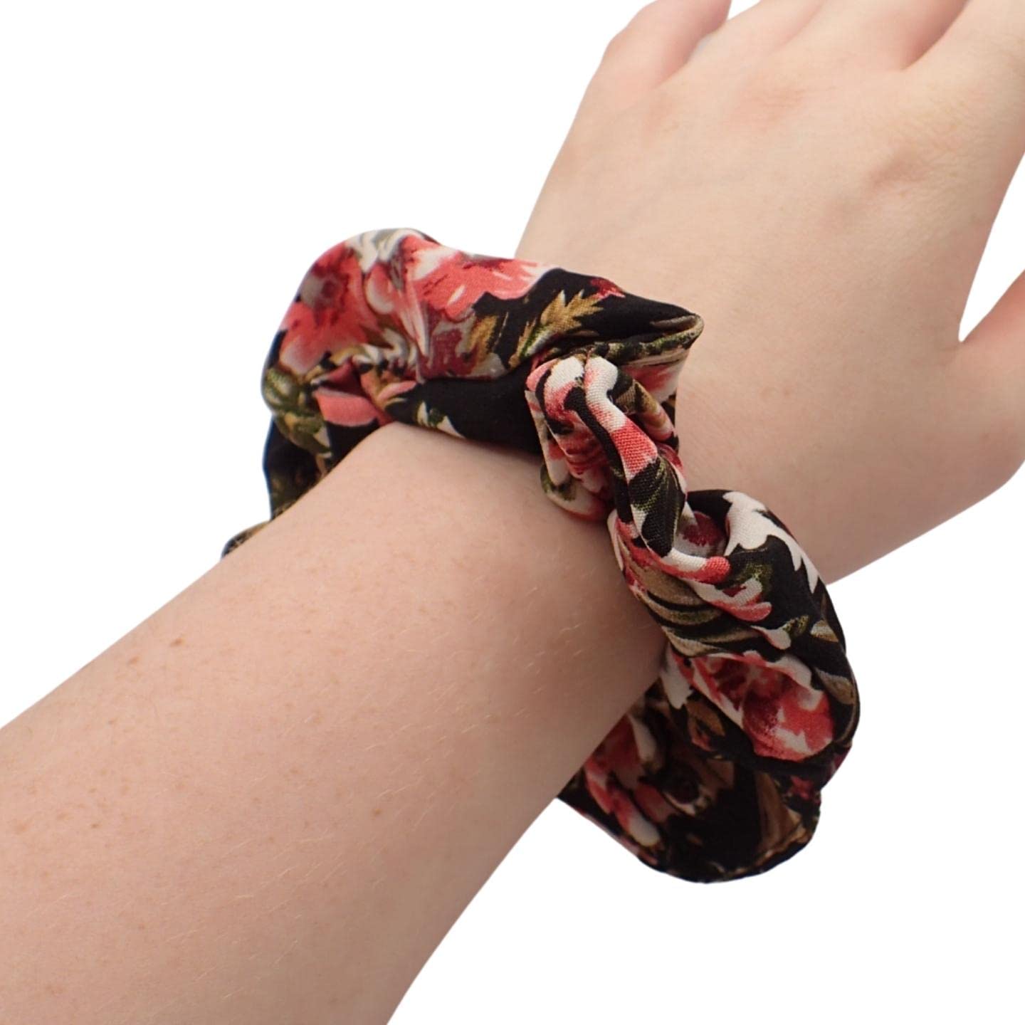Small Floral Cotton Scrunchies for Girls & Women, Hair Bobble, Hair Band Scrunchie