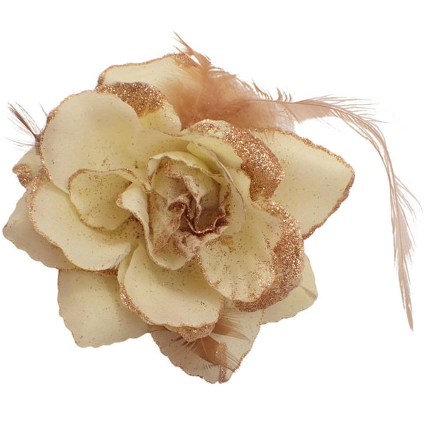 Rose Flower Hair Clip Hairband Brooch Safety Pin Hairpin Floral Corsage Fascinator Hair Band Aligator Beak Grip for Women & Girls Wedding Prom Party Special Occasion