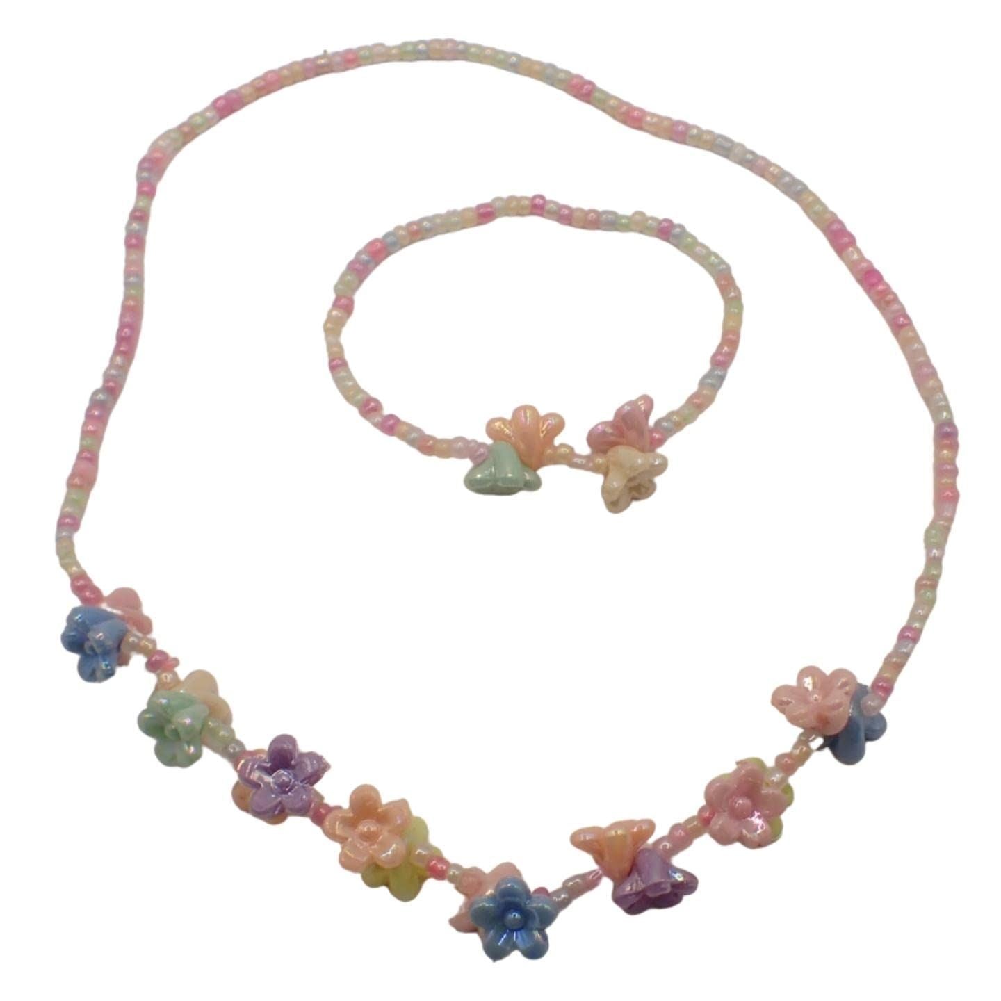 Children's Plastic Bead Necklace & Bracelet Sets