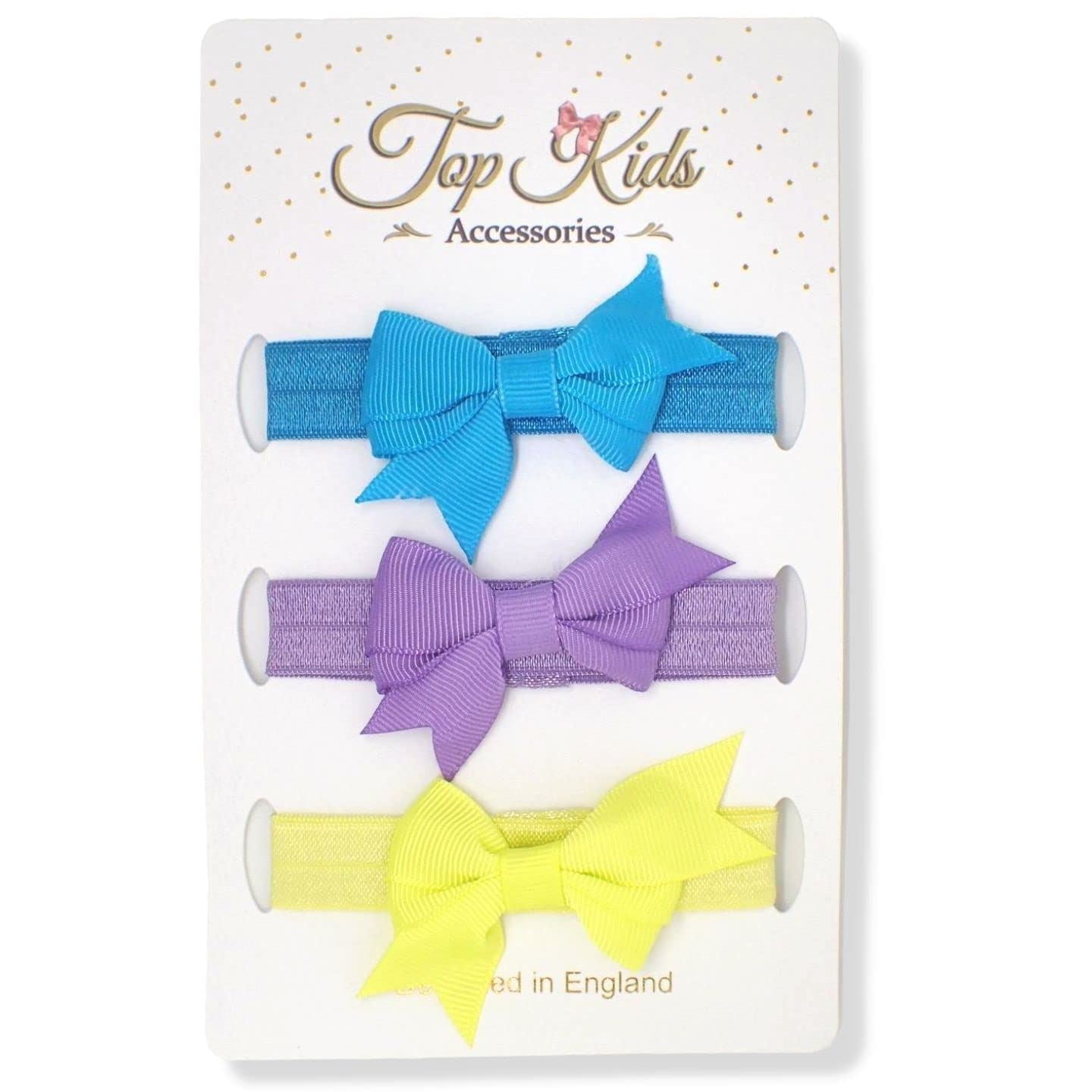 3pc Baby Headband w/ Baby Bows Cute Shiny Elastic Head Band Girls Hair Head Band Baby Accessories for Newborn Baby Head Band Toddler Hair Accessories