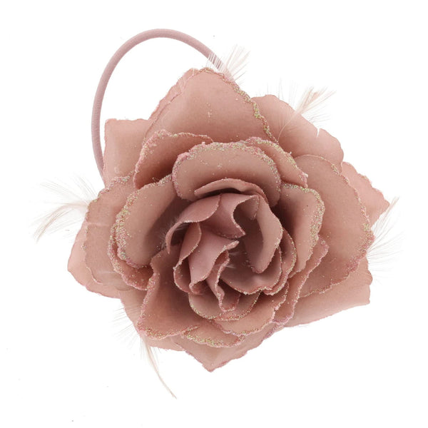 Rose Flower Hair Clip Hairband Brooch Safety Pin Hairpin Floral Corsage Fascinator Hair Band Aligator Beak Grip for Women & Girls Wedding Prom Party Special Occasion