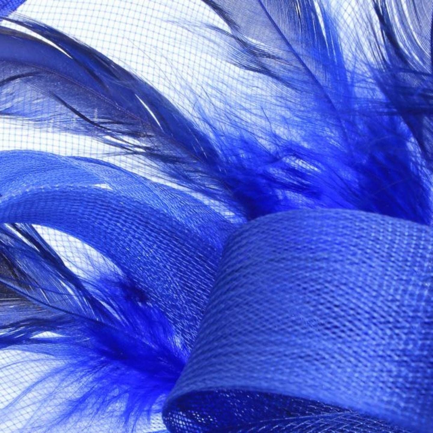 Large Fascinator Headband Hair Band Feather Fascinator Hats Looped Net Wedding Hats Bridal Hats Cocktail Hats Royal Ascot Hats On Aliceband for Women, Ladies, Girls