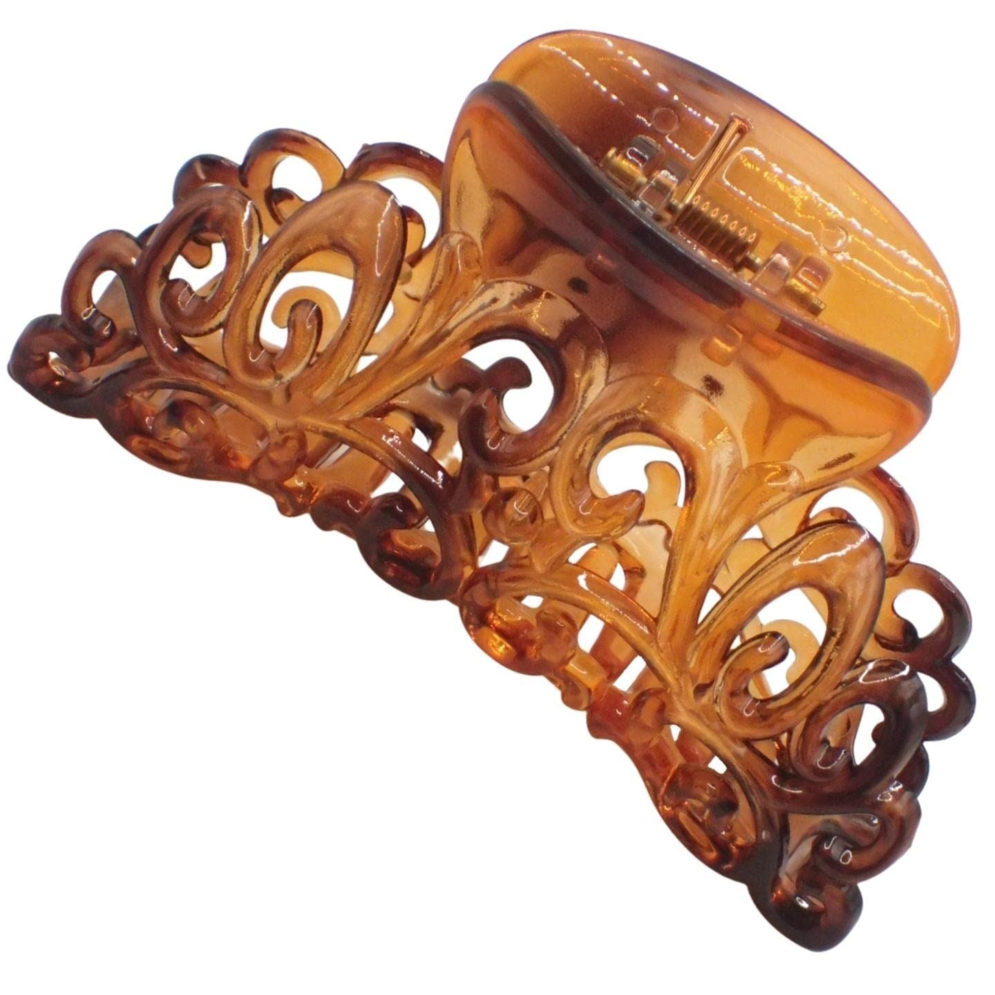 9cm Black or Brown Tort Hair Claw Clip, Detailed Hair Claw for Women & Girls, Thick Hair Claw, Hair Clips Women Claw Clips, Medium Clamps & Claws for Thick Hair