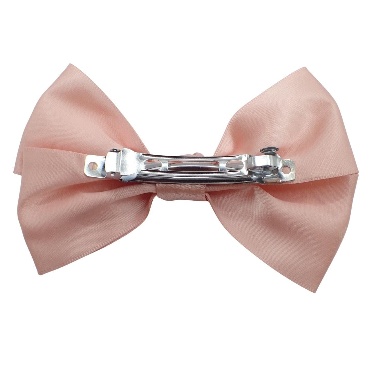 Satin Hair Bow Clip Barrette Cute Hair Styling Ribbon Bow Accessory on a Barrette Clip Bows for Girls, Kids, Women, Ladies for Wedding, Festival, Holiday