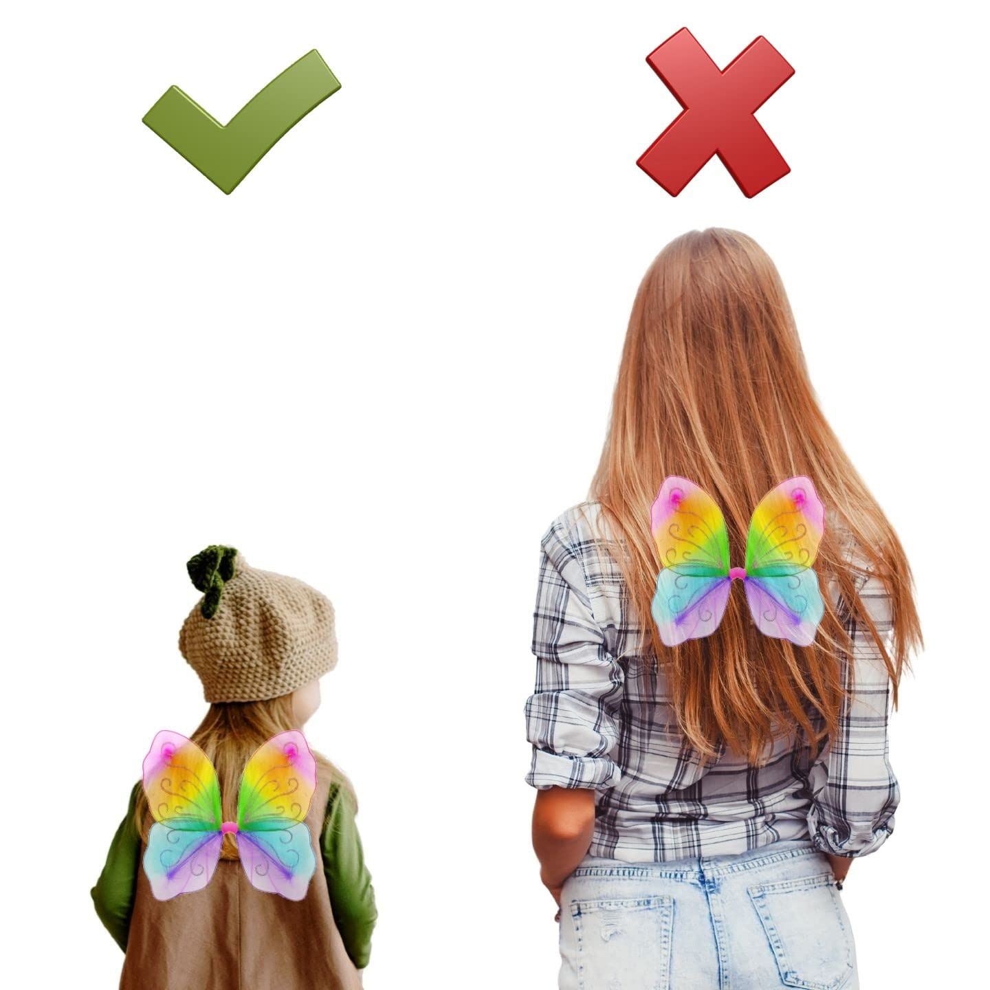 Angel Wings Fairy Butterfly Pixie Tinkerbell Fancy Dress Outfit Girls Dressing Up Costume Baby Toddler Kids Childs Small Tiny Mini Toy Fairywings Set Glitter