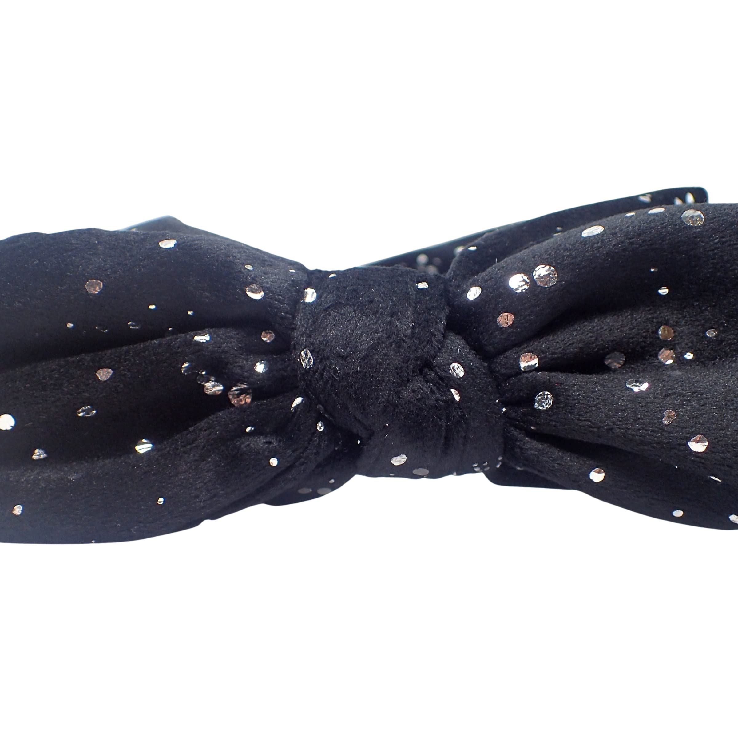 Dotted Velvet Bow Alice Bands Adult Women, Hair Accessories for Women, Hair Bands for Women, Thick Headband, Womens Headbands, Head Bands Adult Women, Wide Headbands