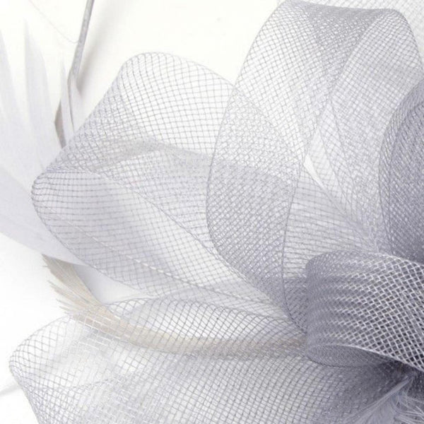 Looped Net Fascinator Feather Comb Fascinator Fascinator Hair Slide Fascinators Wedding Hats Royal Ascot Hat On Clear Comb For Women, Ladies, Girls