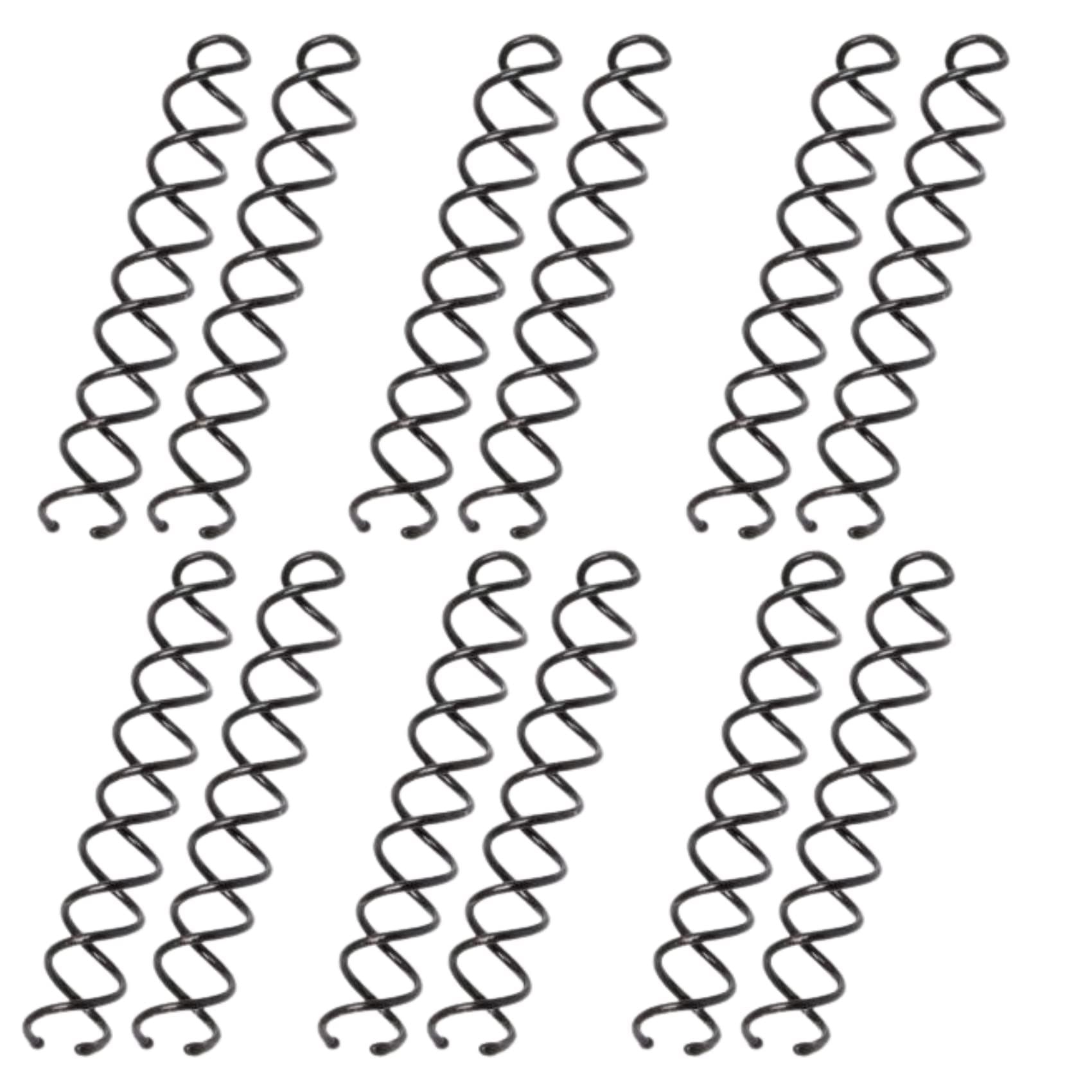12 piece Hair Twist Spiral Pins in 60 and 75 mm lengths