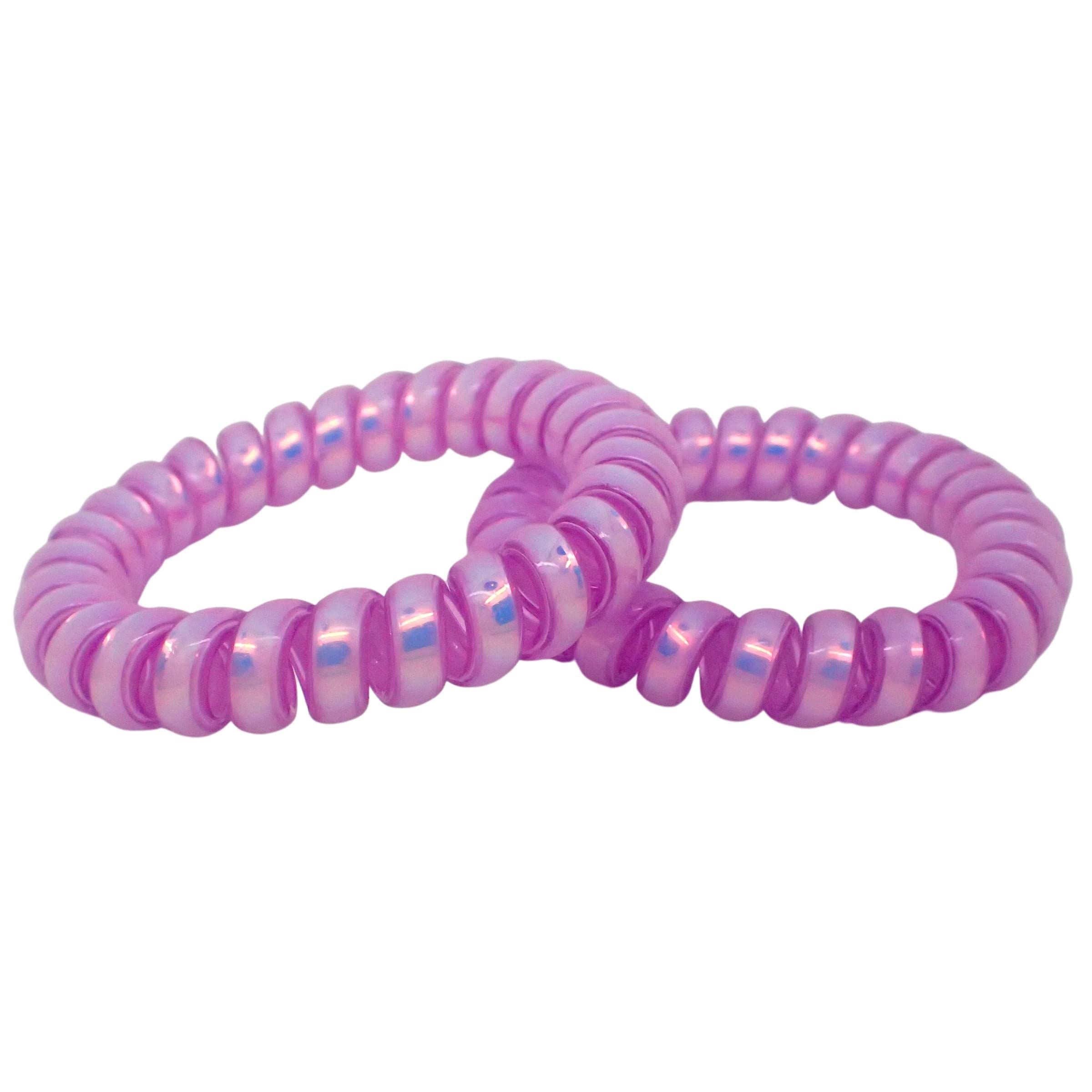 Metallic Spiral Hair Ties for Girls and Women, Hair Accessories for Girls, Hair Bobbles, Hair Elastics, Hair Bands for Women, Elastic Bands for Hair