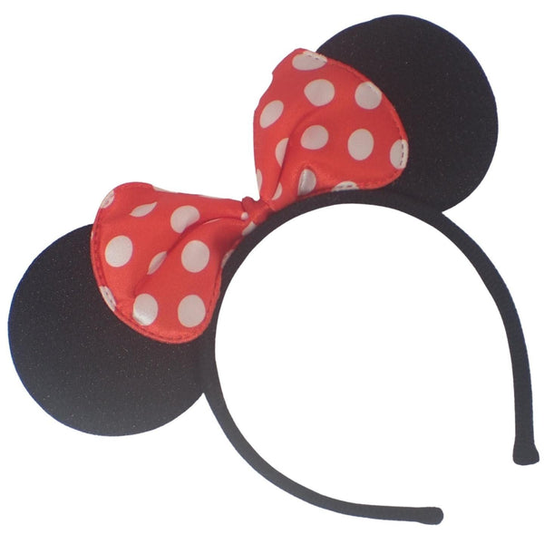Mouse Ears Head band, Black mouse ears, Rat costume, Mice Ears with Spotty Bow, Adult Mouse Ears, Mouse Ears on Alice band for Adults and Kids, Mouse costume kids