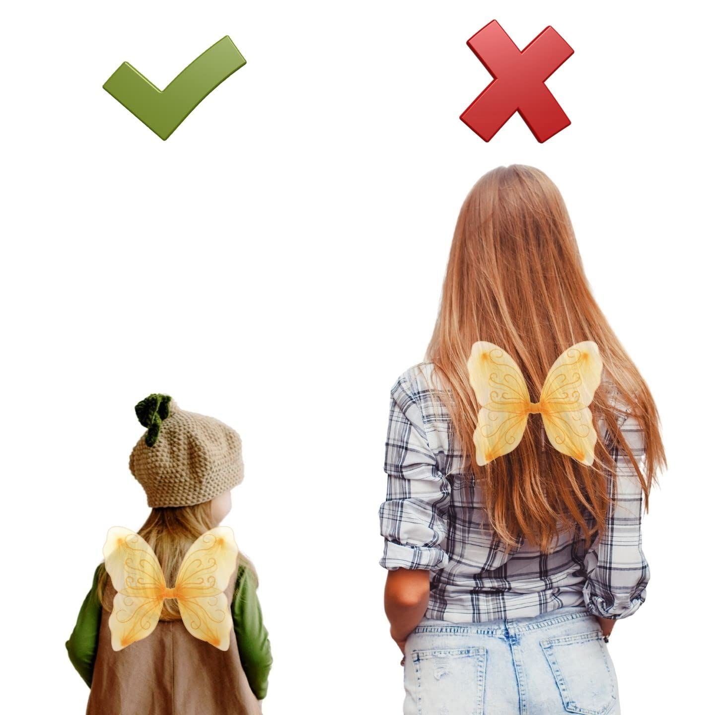 Angel Wings Fairy Butterfly Pixie Tinkerbell Fancy Dress Outfit Girls Dressing Up Costume Baby Toddler Kids Childs Small Tiny Mini Toy Fairywings Set Glitter