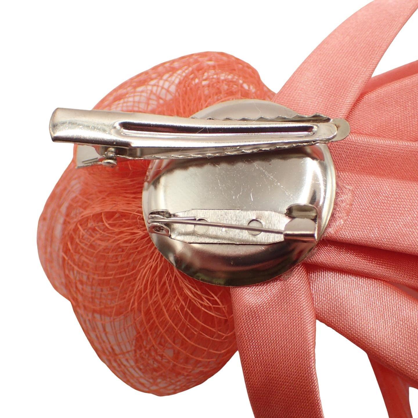 Mini Fascinator Hair Clips Small Fascinators Fascinator Flower Hair Clip Wedding Clip Royal Ascot Hat Wedding Corsage On Clip & Brooch Pin For Women, Ladies, Girls