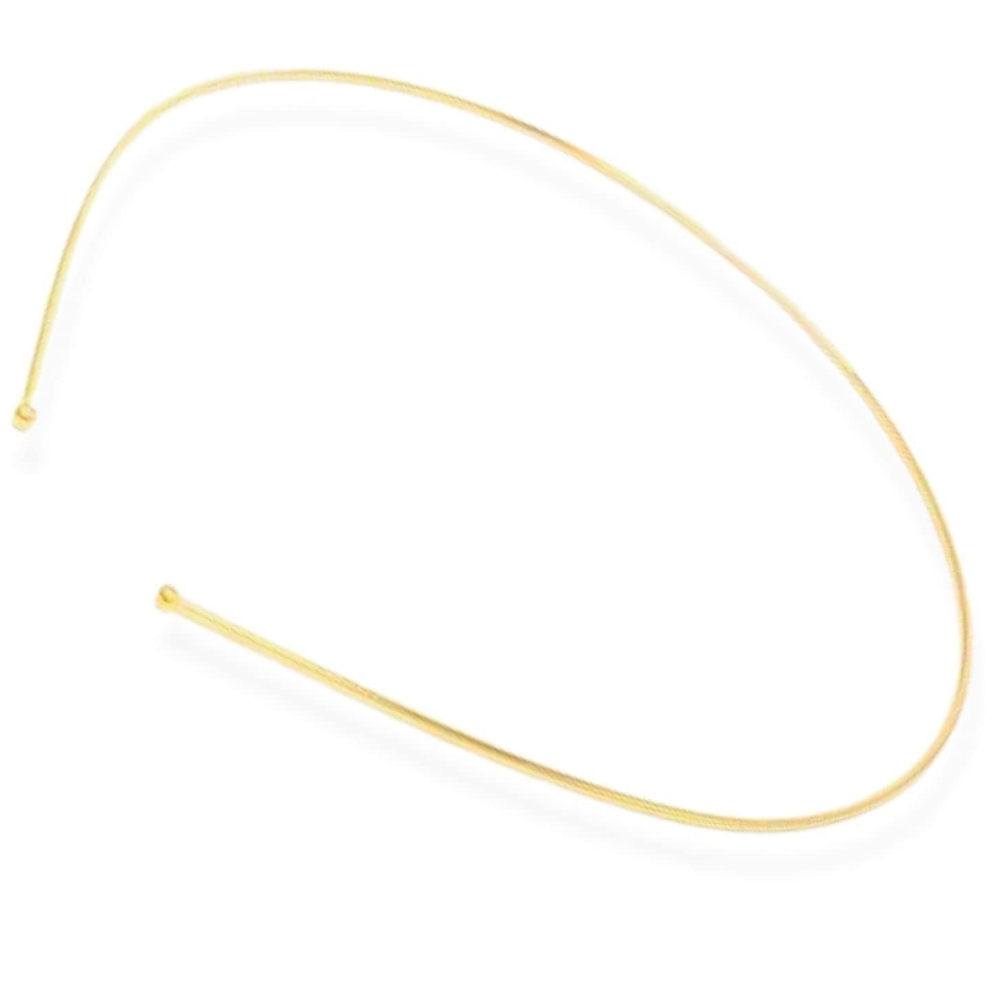 2pc Thin Metal Hair Bands Headbands Alice Bands Hairbands Head Bands Mens Guys Adult Women Girls Black Gold Silver Plain Styling Grips