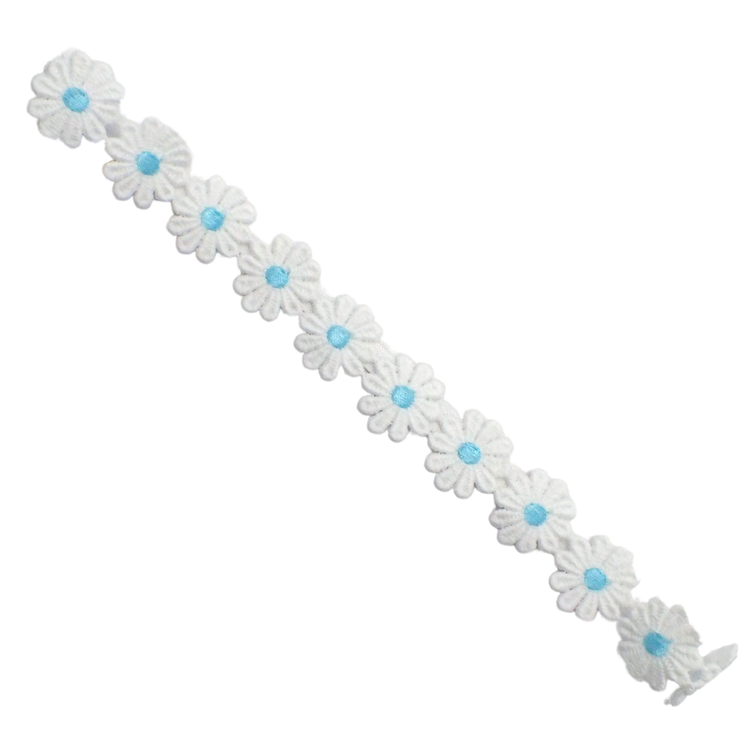 Knitted Hippy Elastic Headbands for Women & Girls, 70s Party Flower Power Stretchy Headband, Colourful Crocheted Daisy Crown Headband for Ladies