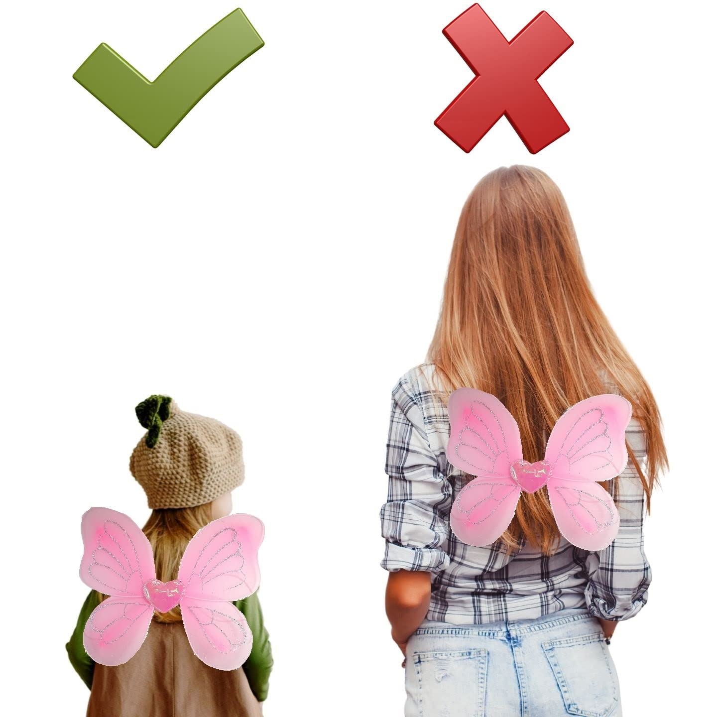 Angel Wings Fairy Butterfly Pixie Tinkerbell Fancy Dress Outfit Girls Dressing Up Costume Baby Toddler Kids Childs Small Tiny Mini Toy Fairywings Set Glitter