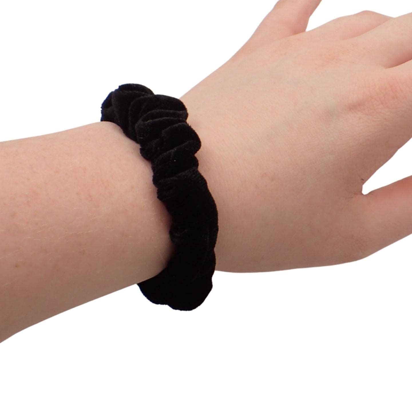 Small Skinny Velvet Hair Scrunchies Pack of 2 Scrunchies for Women & Girls, Cute Soft Scrunchy Hair Tie, Cute Hair Bobble, Velvet Hairband for Ladies & Kids Scrunchies