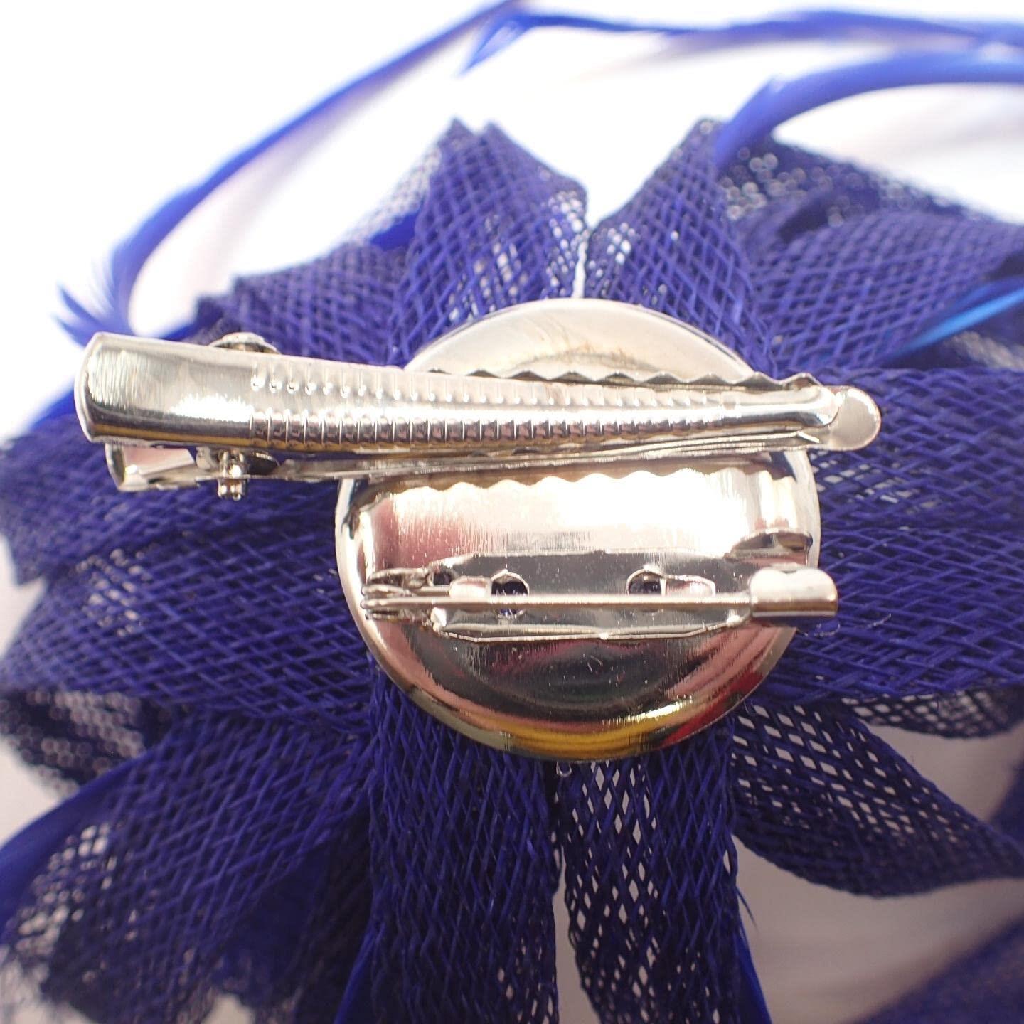 Fascinator Flower Hair Clip Flower Hair Clips Wedding Fascinator Looped Hessian Sinamay Fabric Feathers Fascinators On Brooch Pin & Clip For Girls, Women, Ladies