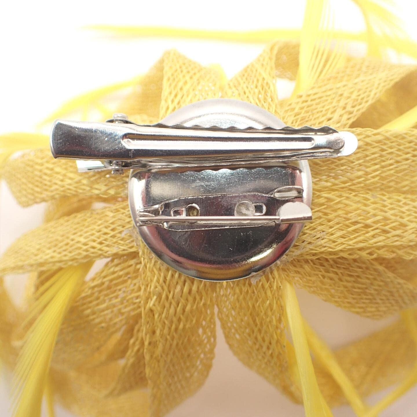 Fascinator Flower Hair Clip Flower Hair Clips Wedding Fascinator Looped Hessian Sinamay Fabric Feathers Fascinators On Brooch Pin & Clip For Girls, Women, Ladies