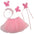 Pretty Princess Costume Set for Girls, Crown Headpiece Tiara, Wand, Tutu skirt Set, Cute Princess Costume for Halloween, Kids & Children Fairy Dress Up