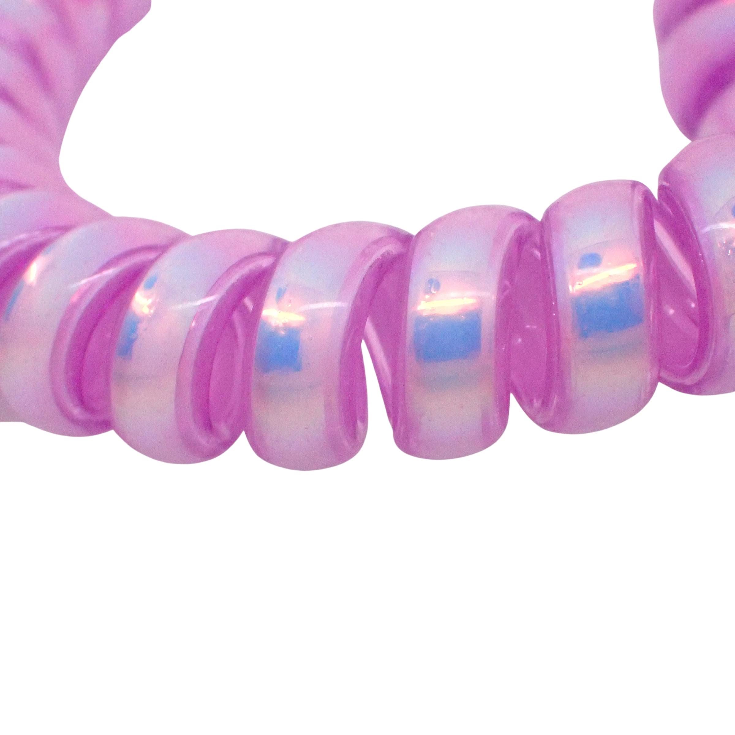 Metallic Spiral Hair Ties for Girls and Women, Hair Accessories for Girls, Hair Bobbles, Hair Elastics, Hair Bands for Women, Elastic Bands for Hair