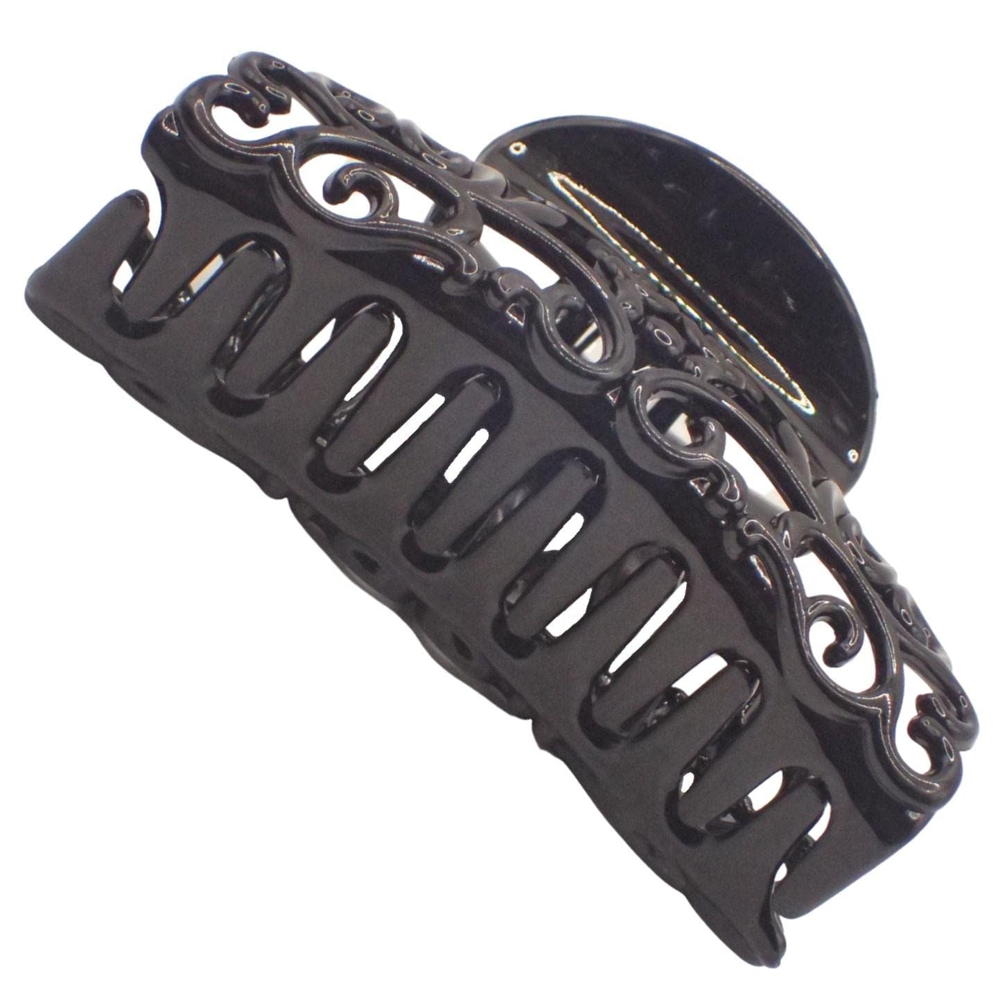 9cm Black or Brown Tort Hair Claw Clip, Detailed Hair Claw for Women & Girls, Thick Hair Claw, Hair Clips Women Claw Clips, Medium Clamps & Claws for Thick Hair