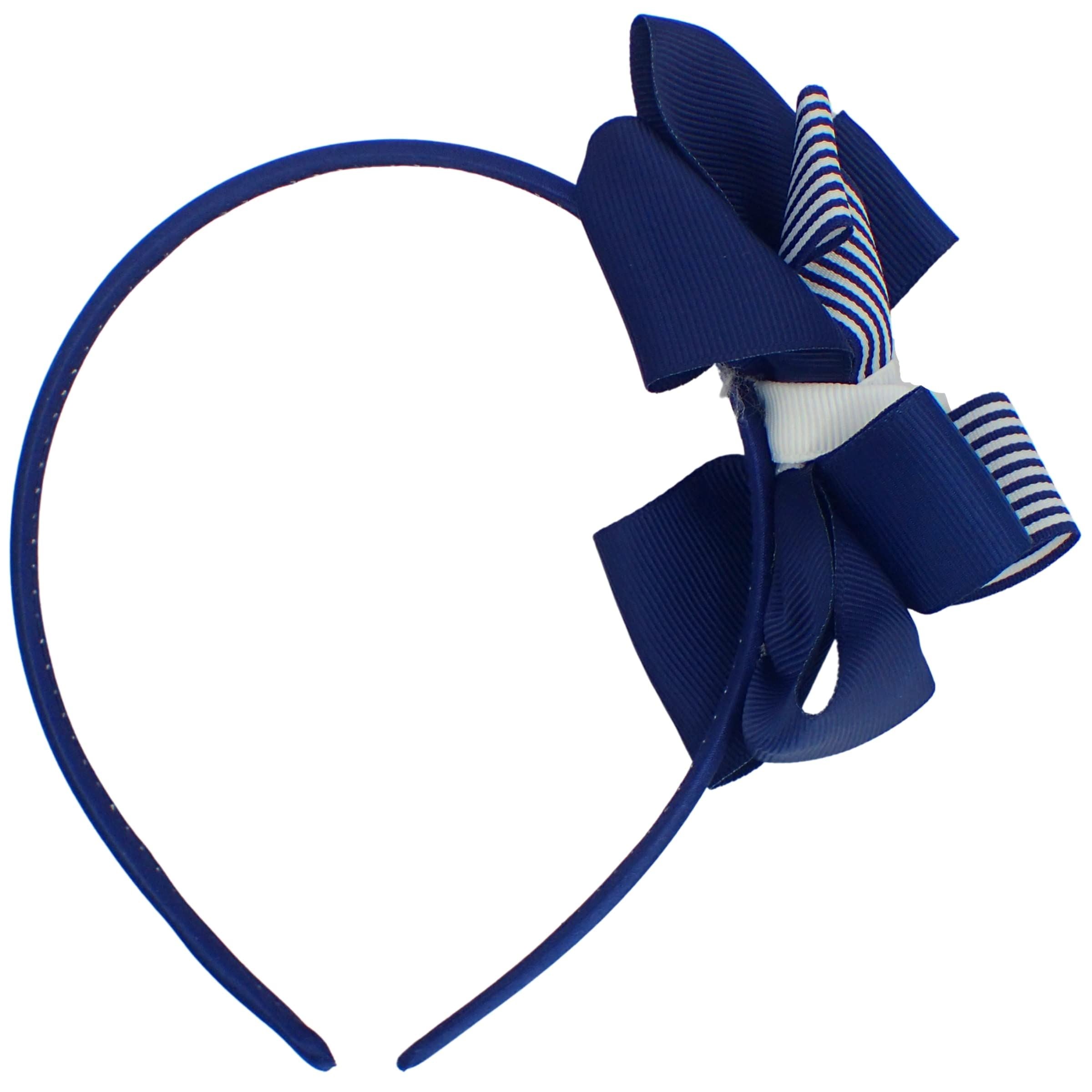 Small Bow Design Alice Bands, Pretty Girl's Hair Pink Glitter Bow, Polka Dot Bow, Blue & White Headband, Bow Hair Bands for Girl's & Women