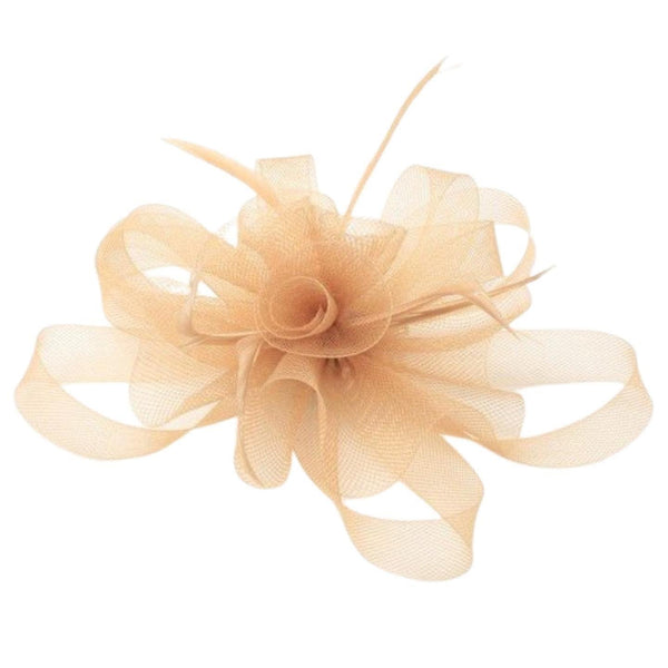 Hair Fascinators Looped Net Fascinator Wedding Hat Flower Feather Hair Clip Fascinator On Beak Clip & Brooch Pin Suitable For Girls, Women, Ladies