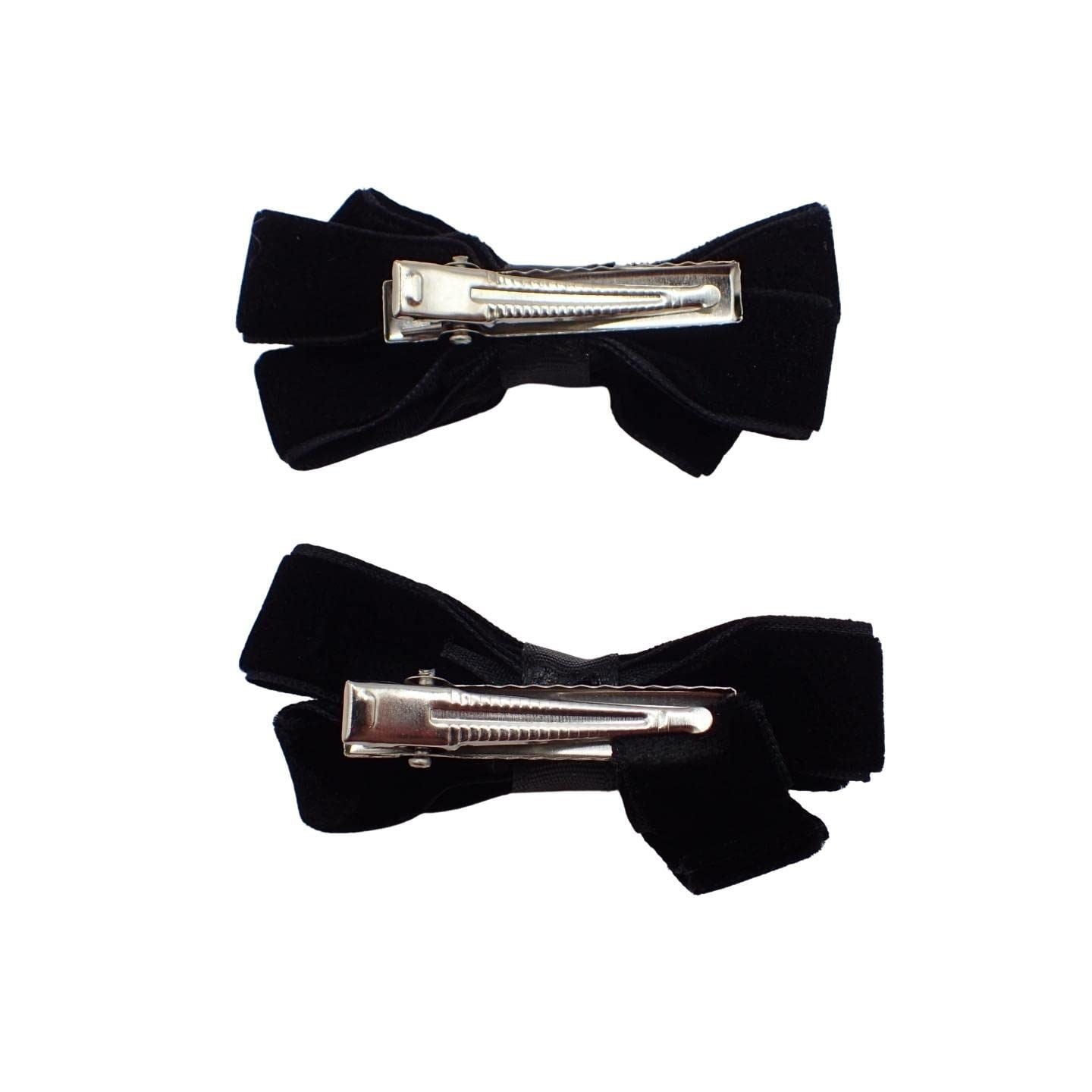 2pc Back to School Velvet Hair Bows Set Stylish Girls Clip-In Hair Bow Accessories Hair Clips School Uniform Hair Slide Girls, Kids, Children