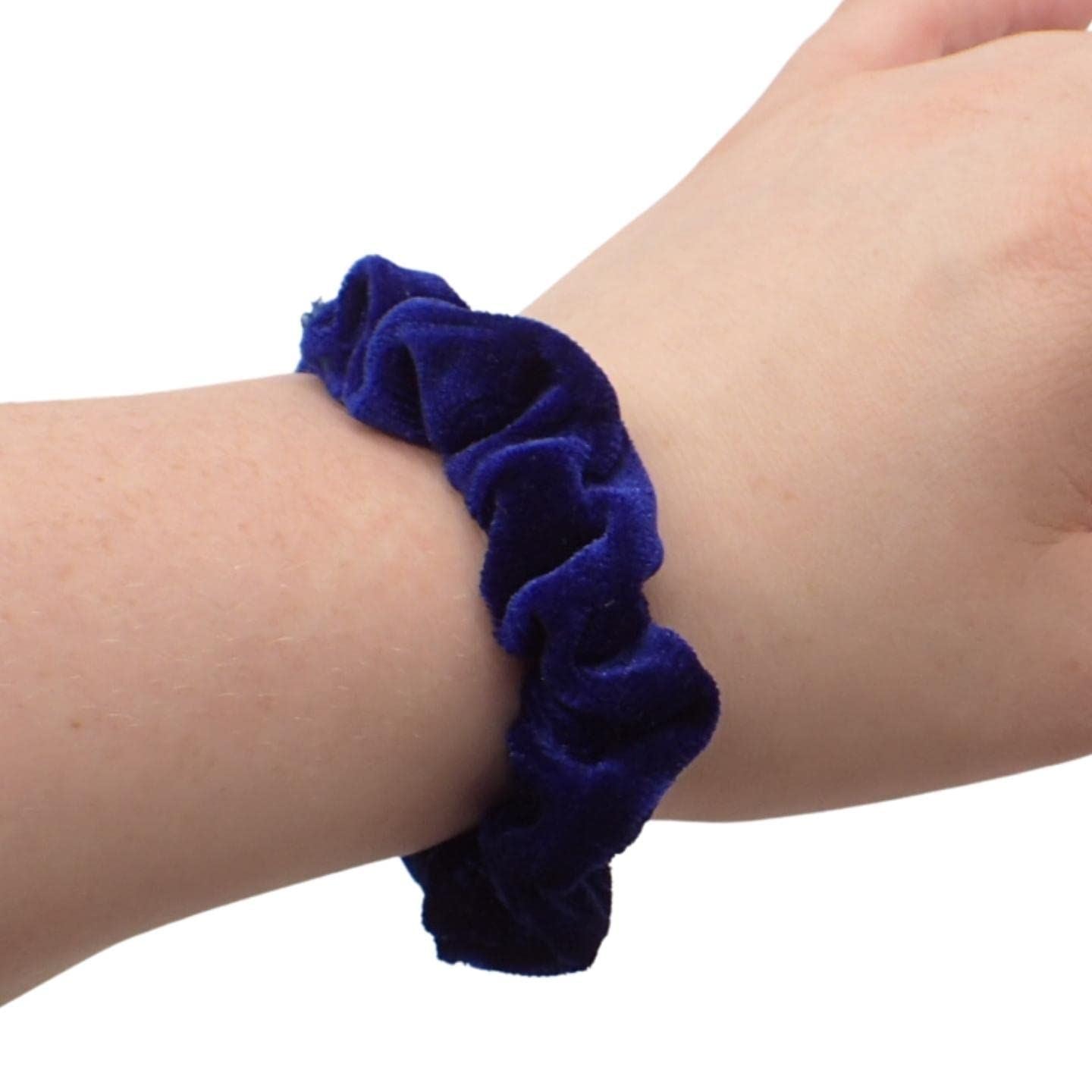 Small Skinny Velvet Hair Scrunchies Pack of 2 Scrunchies for Women & Girls, Cute Soft Scrunchy Hair Tie, Cute Hair Bobble, Velvet Hairband for Ladies & Kids Scrunchies