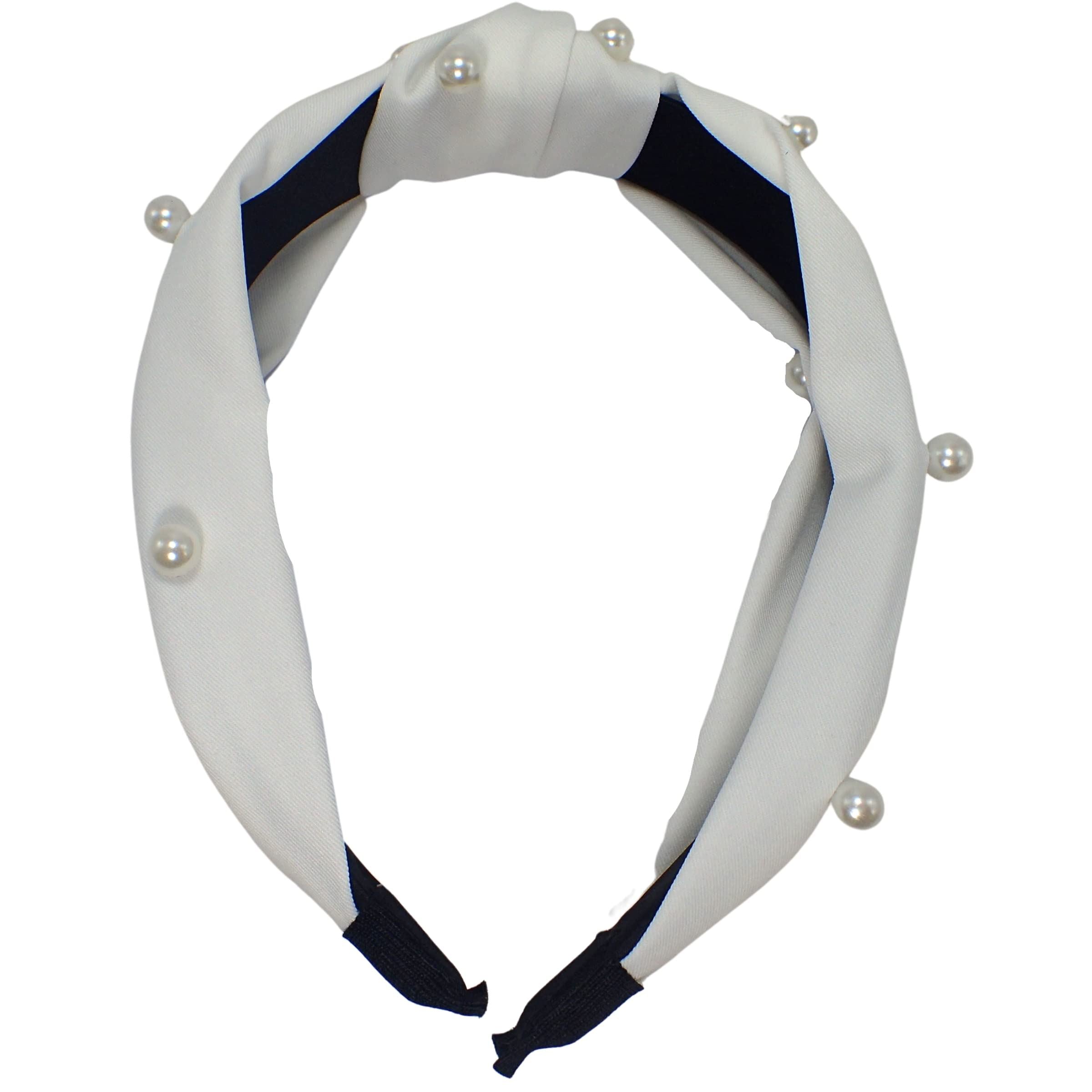 Satin Pearl-Style Knot Alice Bands Adult Women, Hair Accessories for Women, Hair Bands for Women, Thick Headband, Womens Headbands, Head Bands Adult Women, Wide Headbands