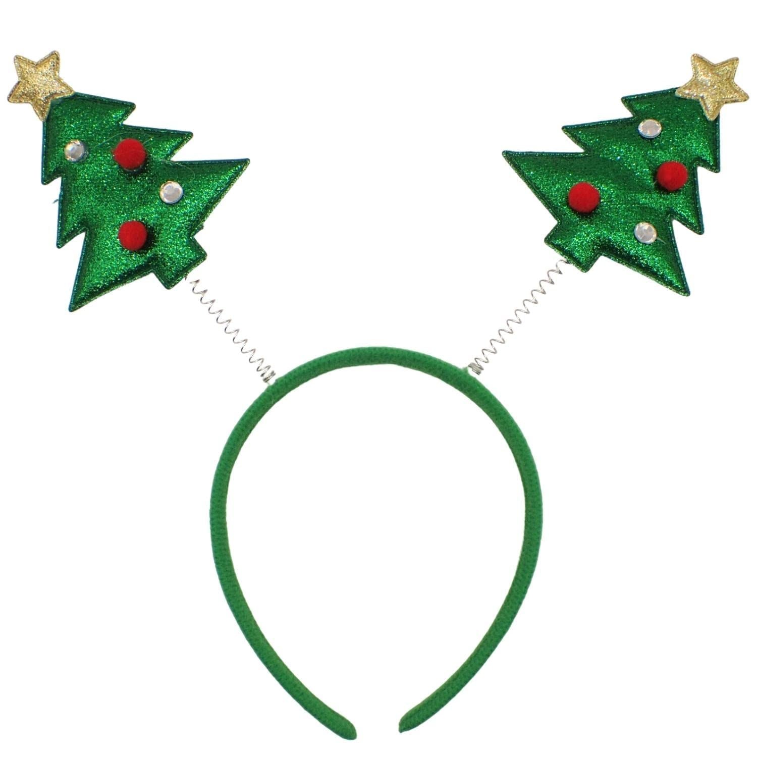 Christmas Headbands for Adults and Kids, Christmas Hats - Trees, Santa Bow, Festive Faces Boppers (Alien Headband), Christmas Hair Accessories, Novelty Xmas Dress