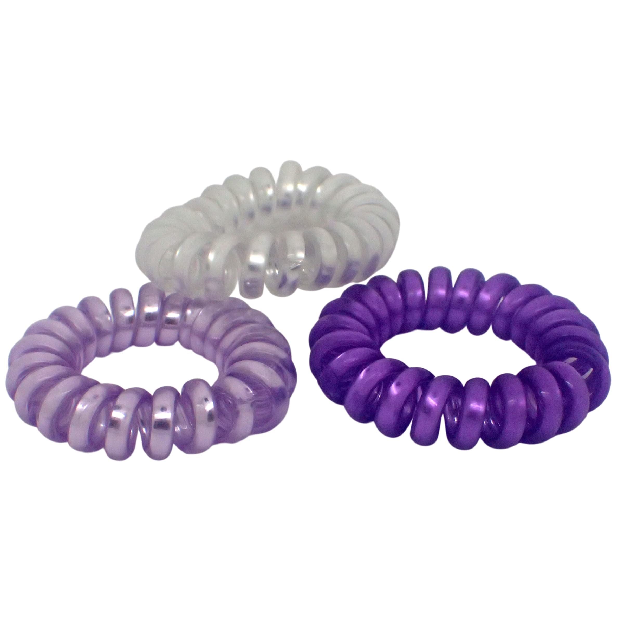 Metallic Spiral Hair Ties for Girls and Women, Hair Accessories for Girls, Hair Bobbles, Hair Elastics, Hair Bands for Women, Elastic Bands for Hair