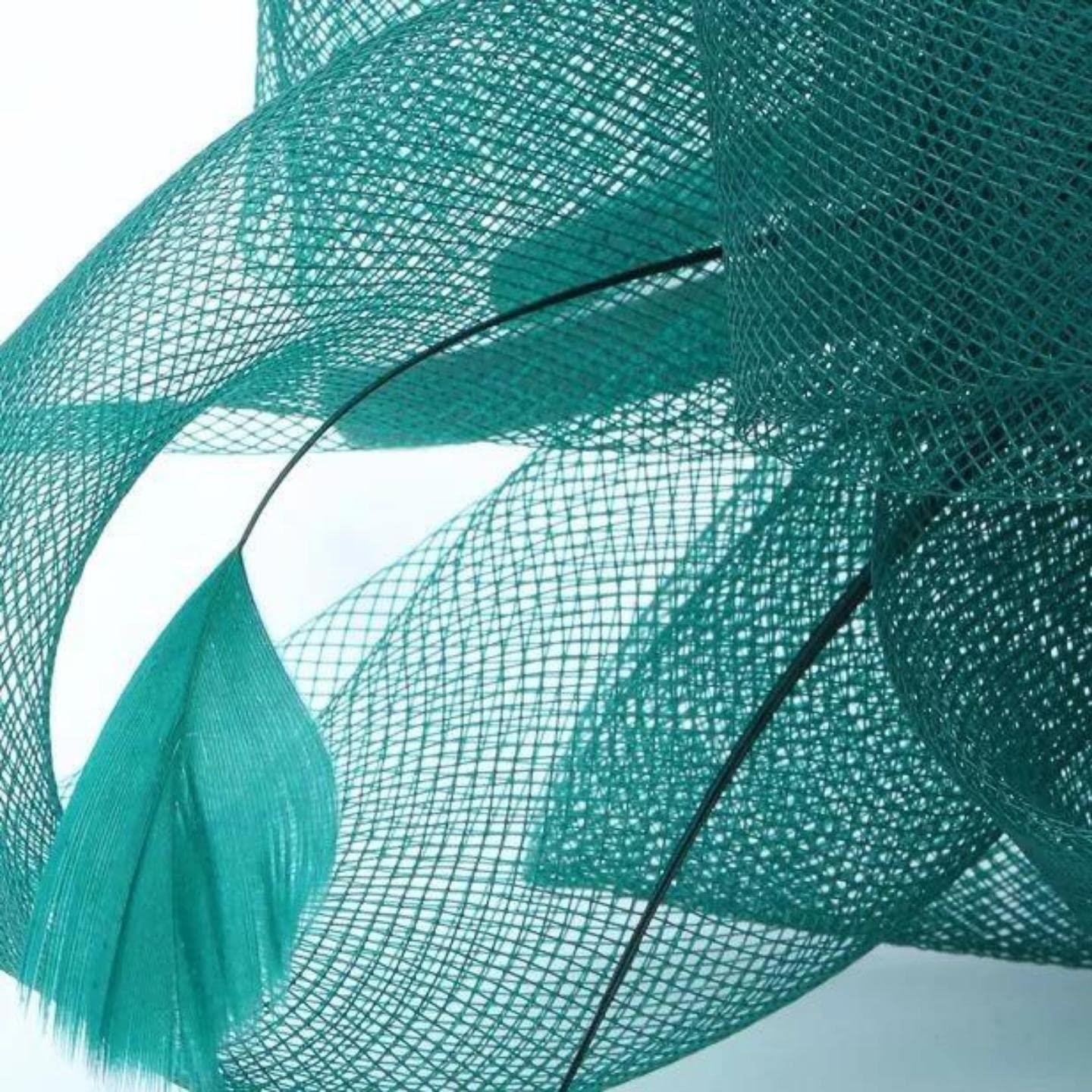 Looped Net & Feather Fascinator Headband Hair Band Fascinators Fascinator Hats