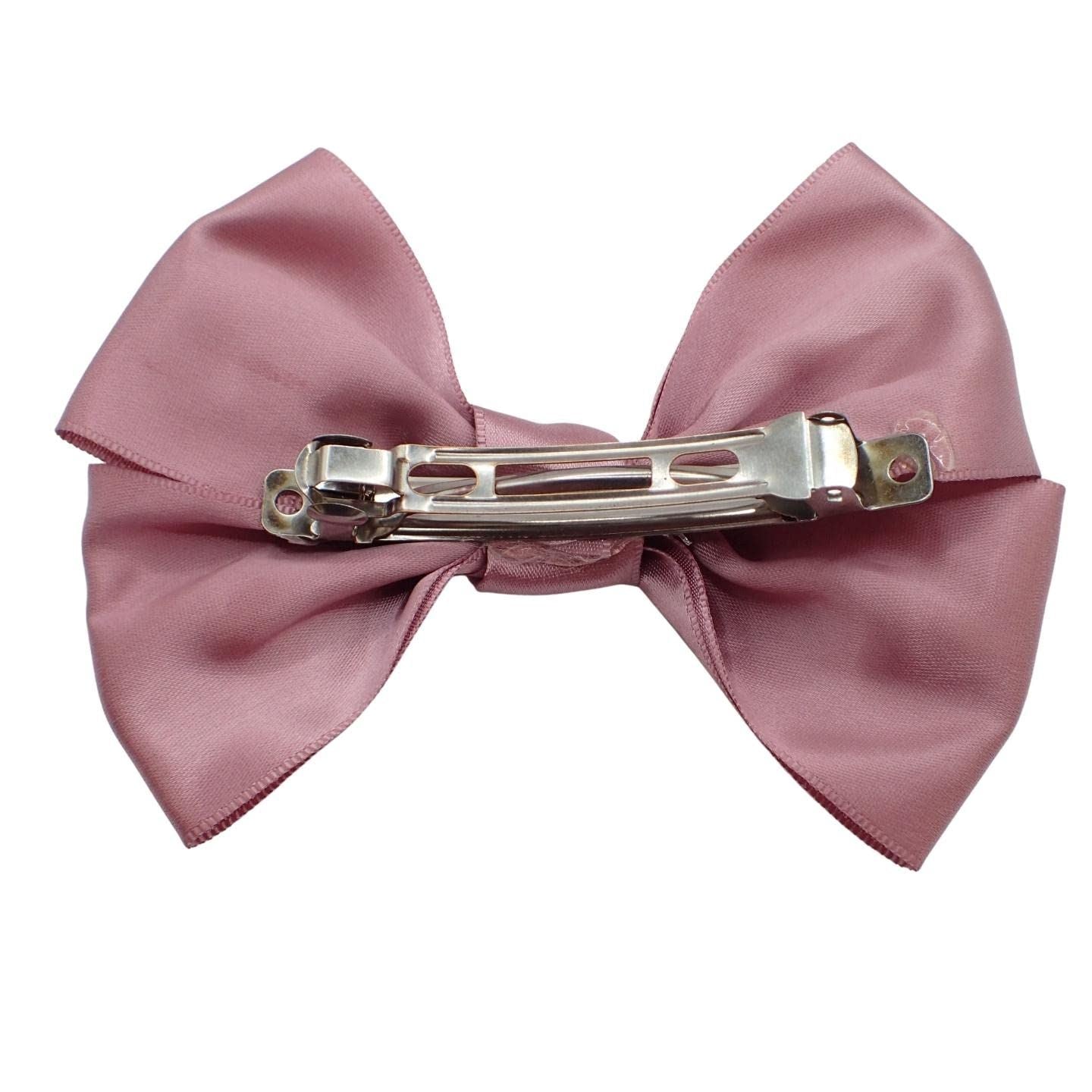 Satin Hair Bow Clip Barrette Cute Hair Styling Ribbon Bow Accessory on a Barrette Clip Bows for Girls, Kids, Women, Ladies for Wedding, Festival, Holiday
