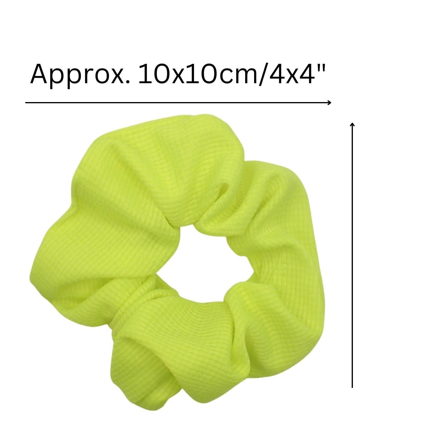 2pcs Regular Bright Neon Waffle Fabric Scrunchies for 80s Costume or Neon Raves, Club Scrunchie, Bright Neon Scrunchies for Girls & Women