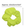 2pcs Regular Bright Neon Waffle Fabric Scrunchies for 80s Costume or Neon Raves, Club Scrunchie, Bright Neon Scrunchies for Girls & Women