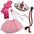 Pretty Princess Costume Set for Girls, Crown Headpiece Tiara, Wand, Tutu skirt Set, Cute Princess Costume for Halloween, Kids & Children Fairy Dress Up