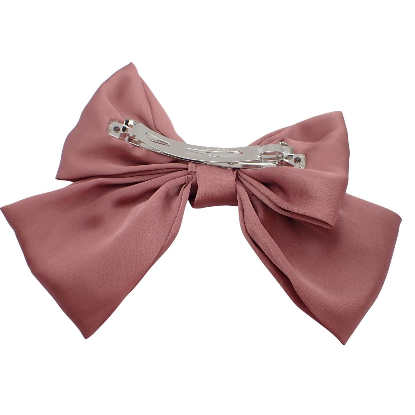 Satin Hair Bow Clip Barrette Cute Hair Styling Ribbon Bow Accessory on a Barrette Clip Bows for Girls, Kids, Women, Ladies for Wedding, Festival, Holiday