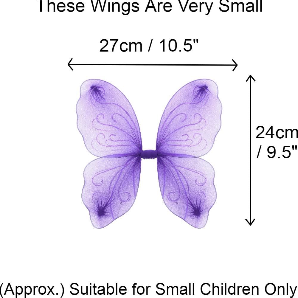Angel Wings Fairy Butterfly Pixie Tinkerbell Fancy Dress Outfit Girls Dressing Up Costume Baby Toddler Kids Childs Small Tiny Mini Toy Fairywings Set Glitter