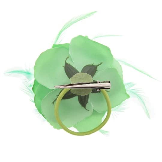 Rose Flower Hair Clip Hairband Floral Corsage Fascinator Hair Band Aligator Beak Grip for Women & Girls Wedding Prom Party Special Occasion