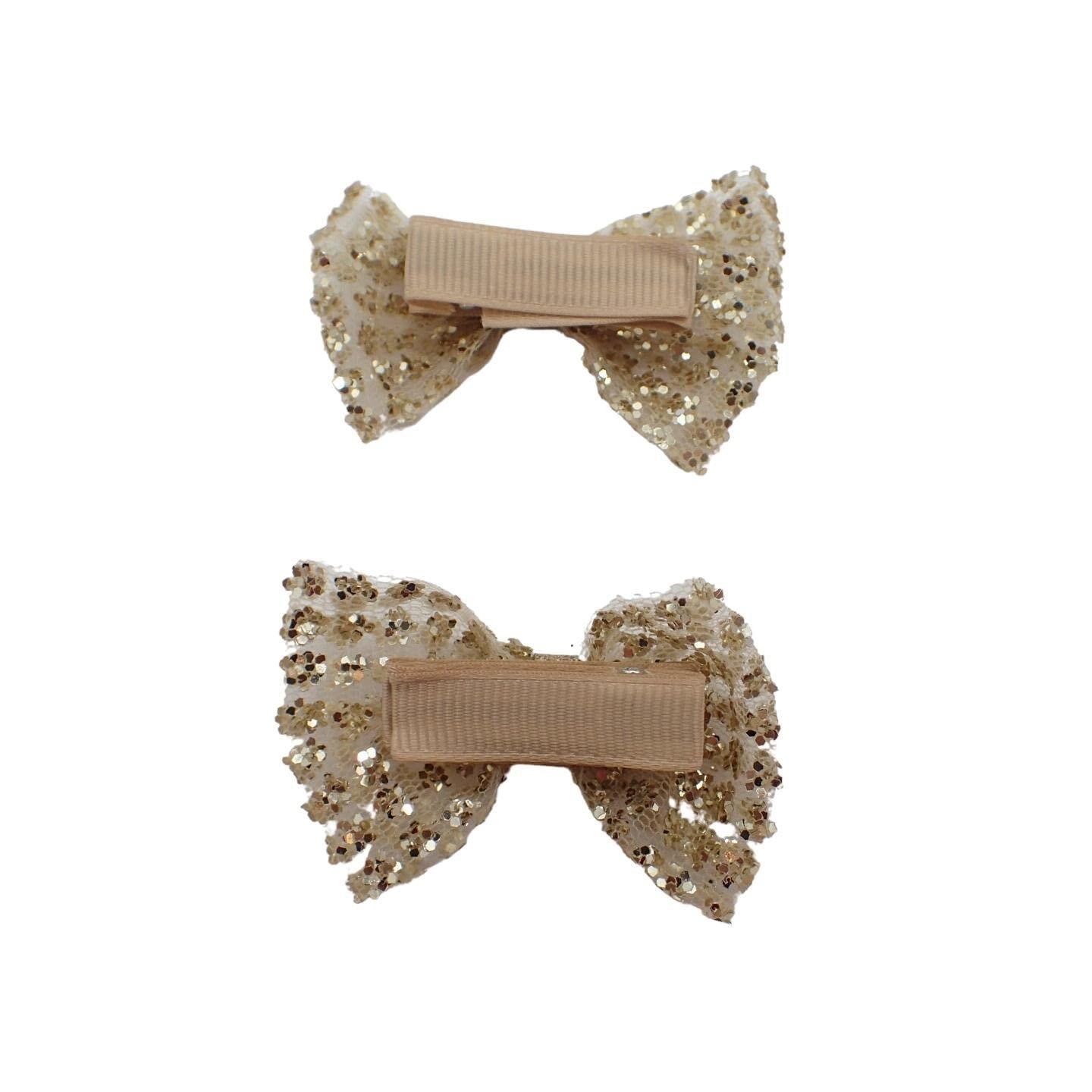 2pc Sequin Hair Bows Set Stylish Fashion Cute Bow Hair Clips Alligator Beak Bow Hair Slides Party Festival Hair Accessories Girls Children's Women's Wedding